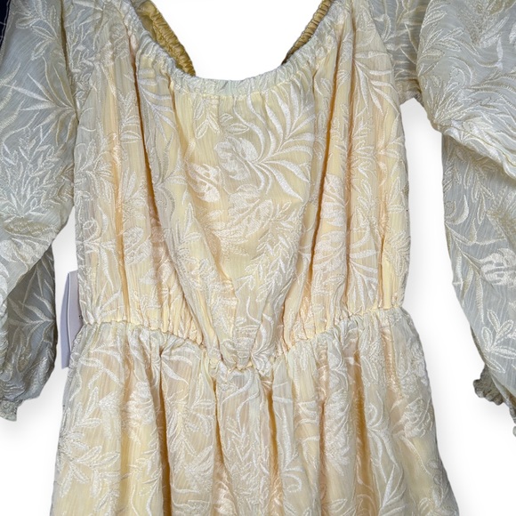 NWT Tularosa Ida Romper Balloon Sleeve Ruffle Hem Playsuit in Lemon Drop Small - Picture 7 of 15